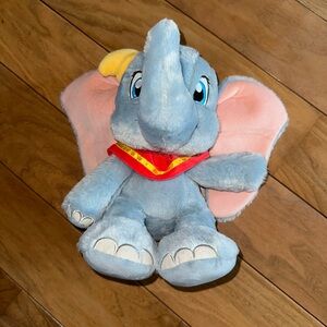 Disney Dumbo Blue Elephant Plush with Pink Ears and Red Scarf